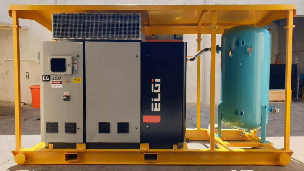 Pneumatic Engineering supplied a custom-built ELGi EG160 compressor, converted from 415V to 1000V to meet site power requirements. The compressor was mounted on a 2000-litre, all-bolted skid purpose-built for underground use. Designed for both lifting and dragging, the skid provided flexibility in tight underground environments.